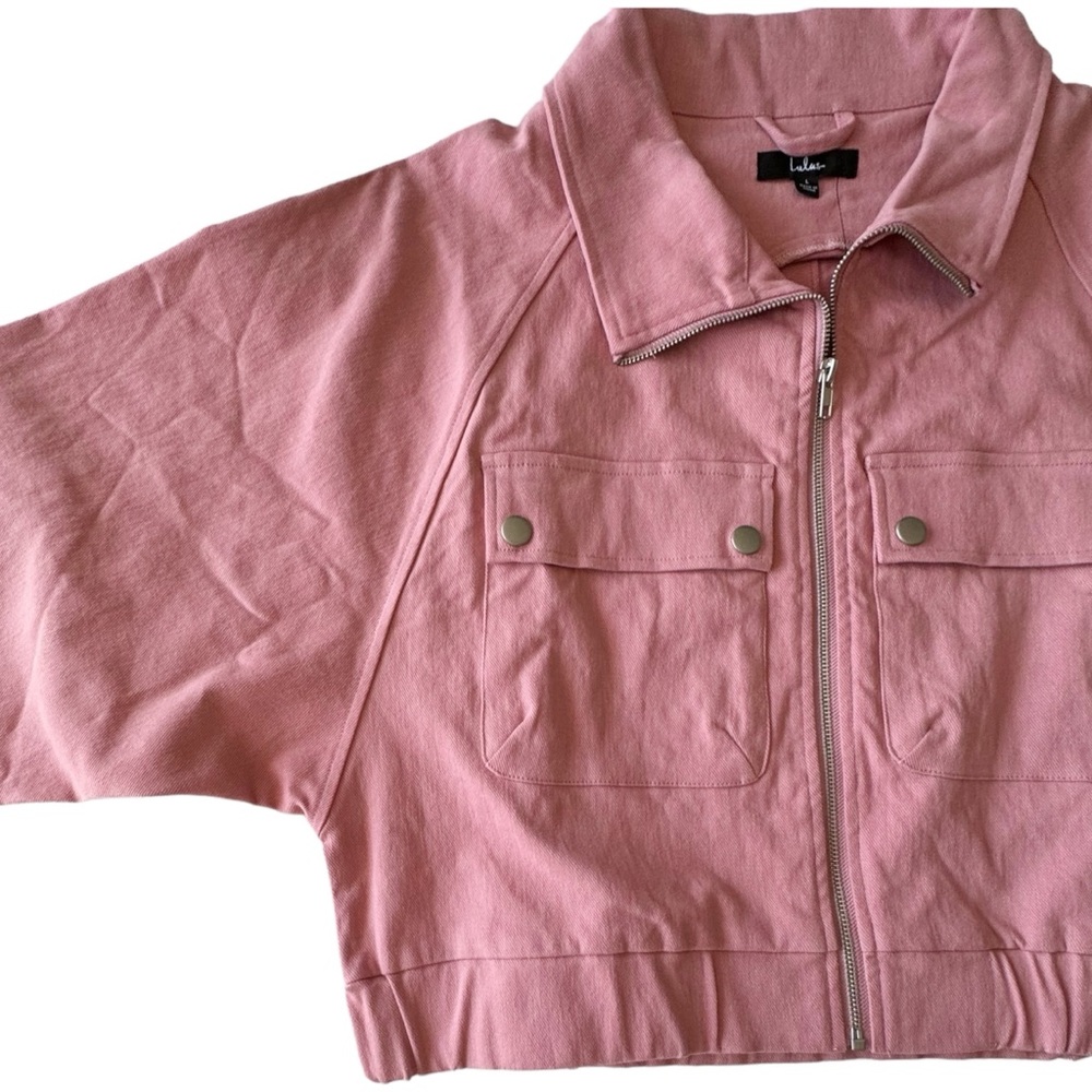 Lulu’s Chilling With You Rose Pink Bomber Jacket | LARGE NWT - Picture 7 of 11